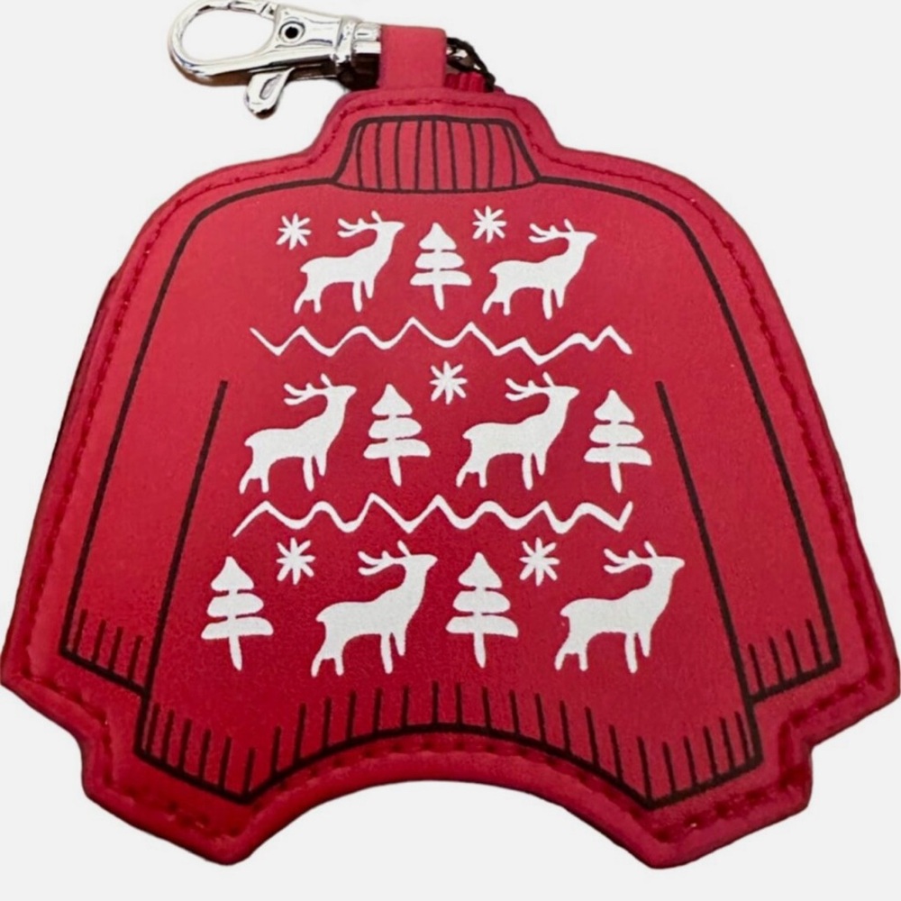 Vera Bradley Christmas
Sweater Hand Sanitizer Merry Mischief Ornament Keychain.